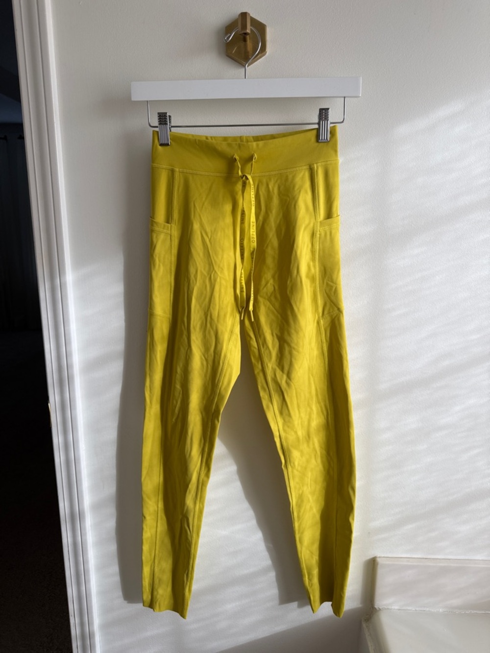 Women’s Yellow Leggings with Side Pockets
